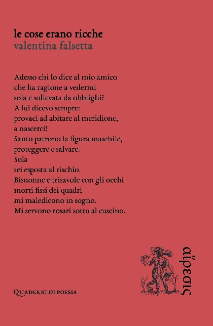 Recensioni: “Le cose erano ricche” di Valentina Falsetta